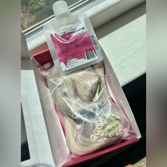 WENNALIFE Real Human Hair Extensions 20 inch Ash Blonde with Platinum highlights - Picture 5 of 9